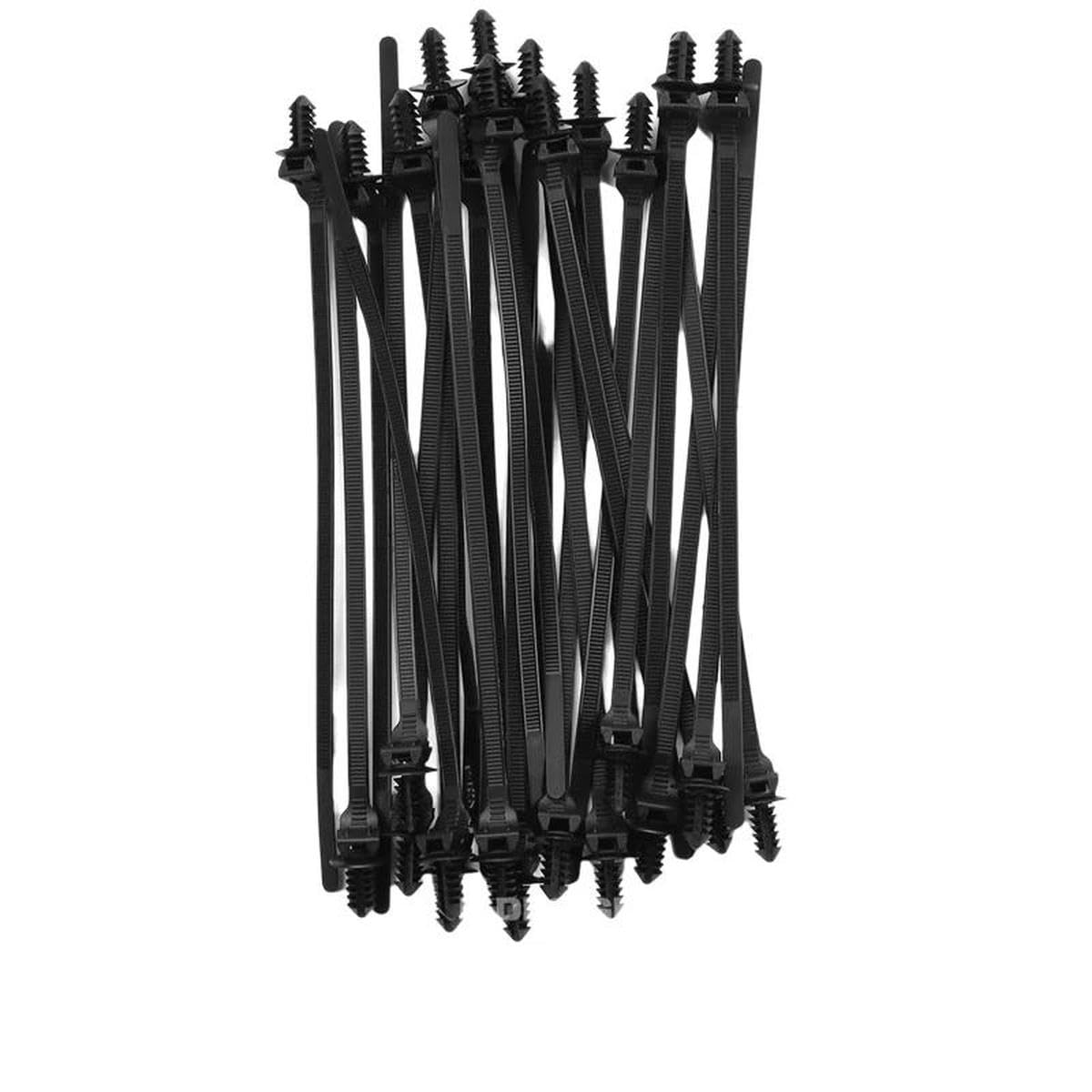 Bsguz 20Pcs Push Mount Cable Ties Clip Self Locking Zip Tie For Car Automotive Wire Harness Nylon Straps Wire Cable Management Fastener