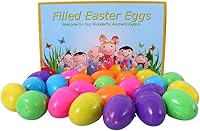 Vista 5 de ThinkMax 24 huevos de Pascua rellenos con marionetas de dedo para rellenar cestas de Pascua, búsqueda de huevos de Pascua, recuerdo de fiesta