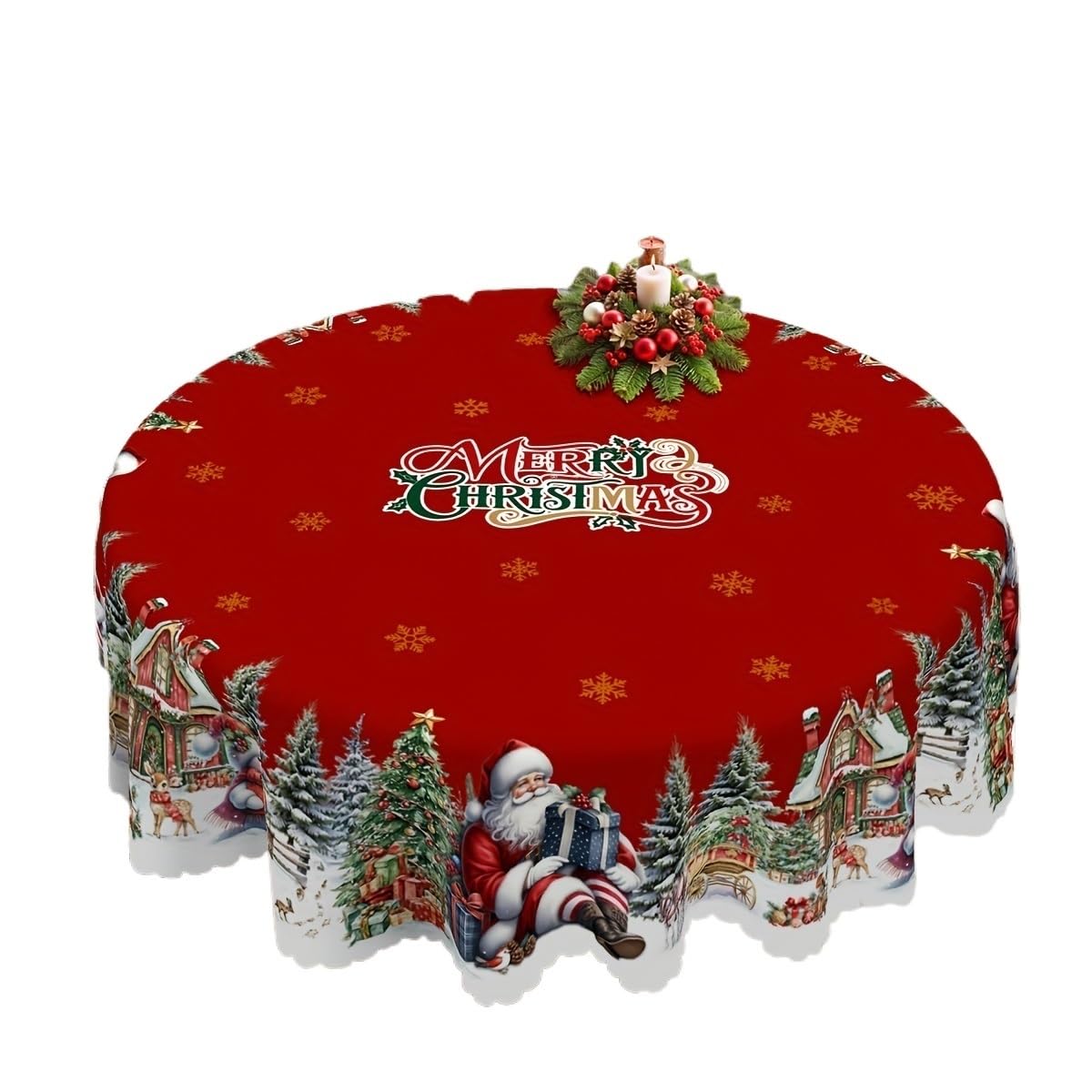 Mantel Navideño Manteles de Navidad y Año Nuevo con Estampado de árbol de Papá Noel, 4 tamaños Disponibles for decoración navideña(140cmX180cm)