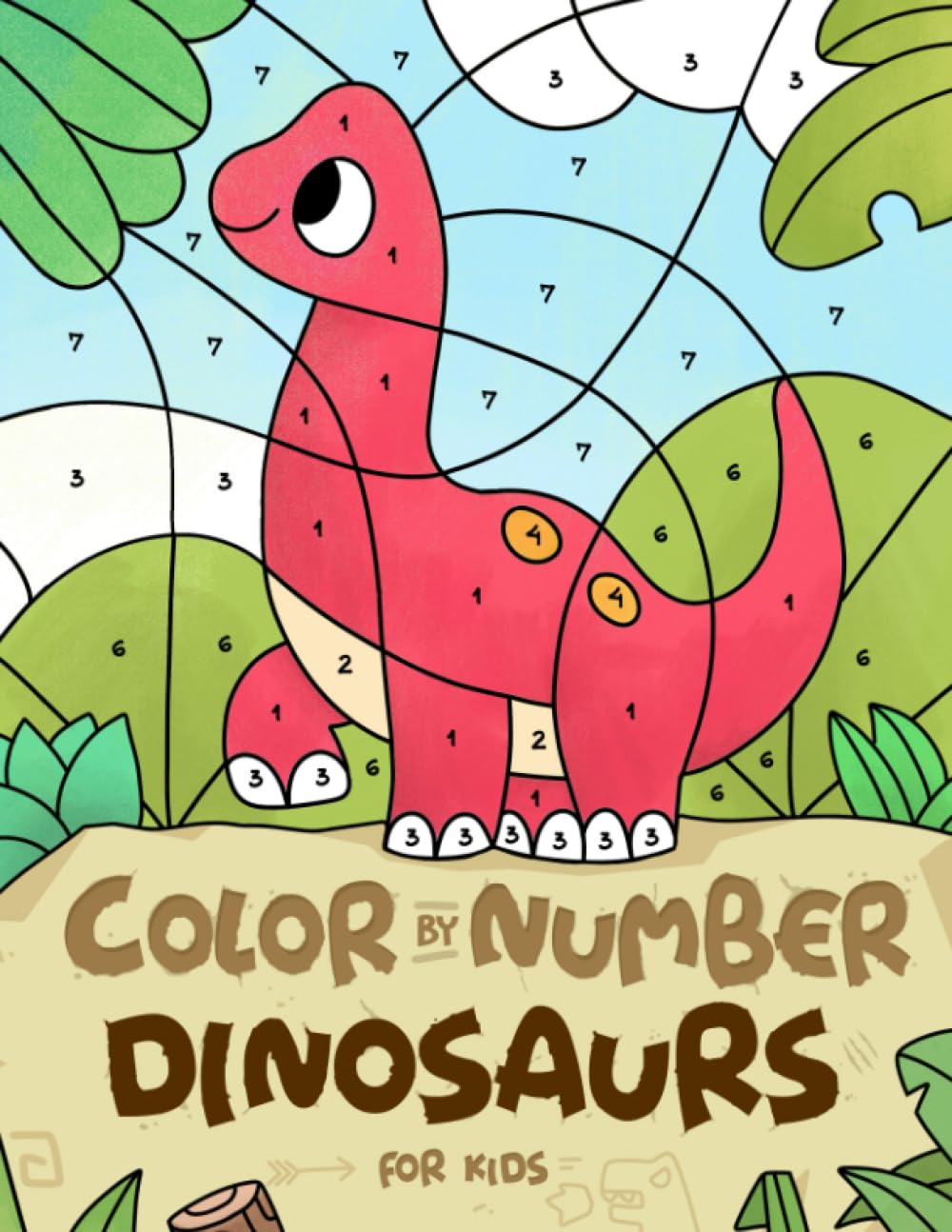 Dinosaurs: Cute Color By Number Book for Boys Girls Kids