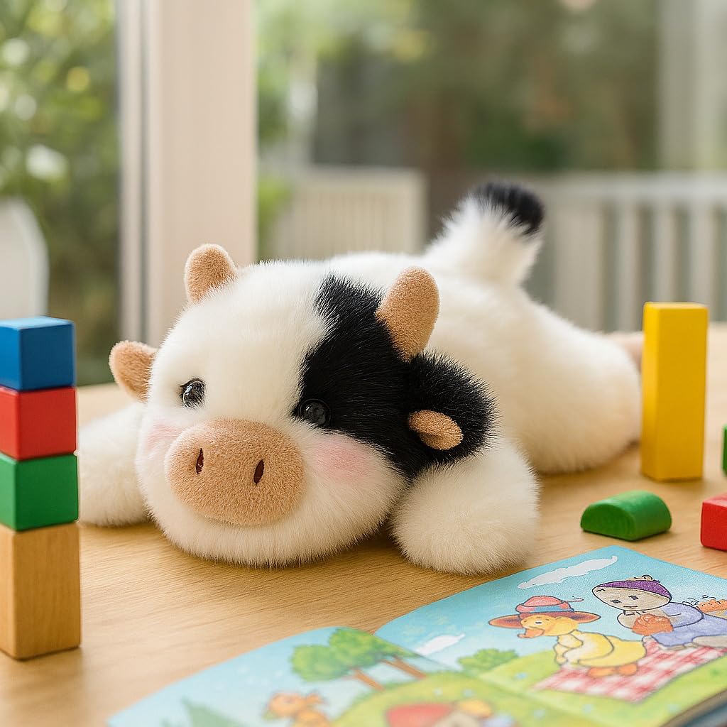 Adorable Cow Stuffed Animal Soft Plush Cow Plush Toy Cute Birthday Gifts for Kids Adults
