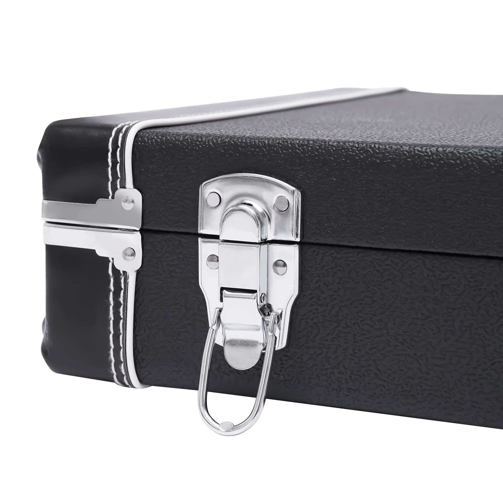 Funda rígida para guitarra eléctrica, color negro, funda rígida rectangular con llave, estuche de transporte para la mayoría de guitarras eléctricas, como clase ST, Tele, Fender y Ebenezer