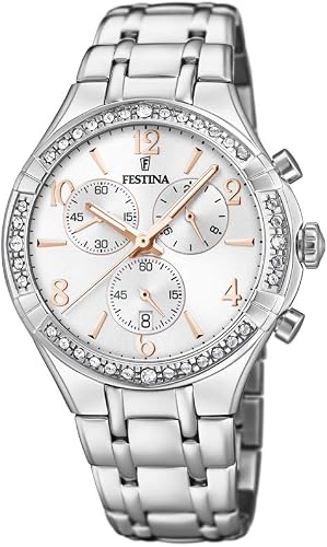 Festina Orologio Cronografo Quarzo Donna con Cinturino in Acciaio Inox  F20392/1 : Amazon.it: Orologi