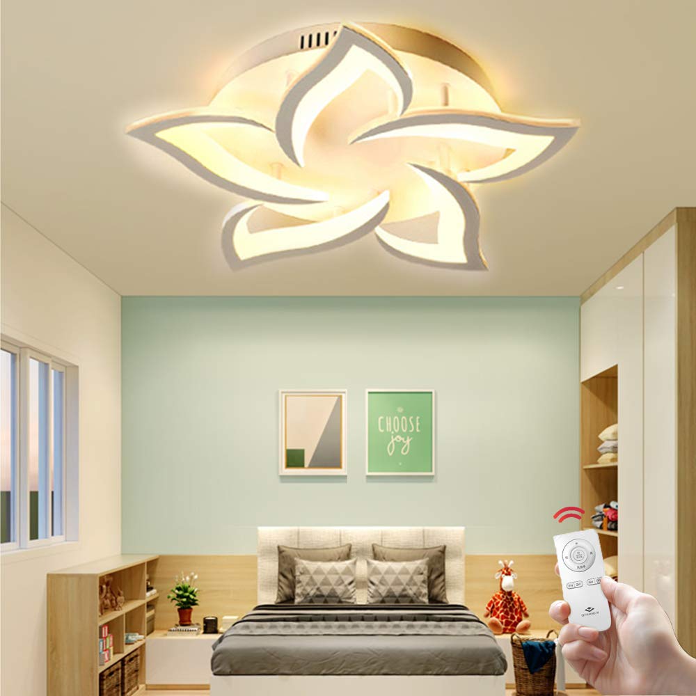 Plafonnier LED moderne en métal et acrylique avec télécommande