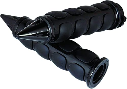 Miniatura 5 de Empuñaduras de mano universales de 1 pulgada para manubrio antideslizantes de 1 pulgada de goma cromada negra para la mayoría de motocicletas,