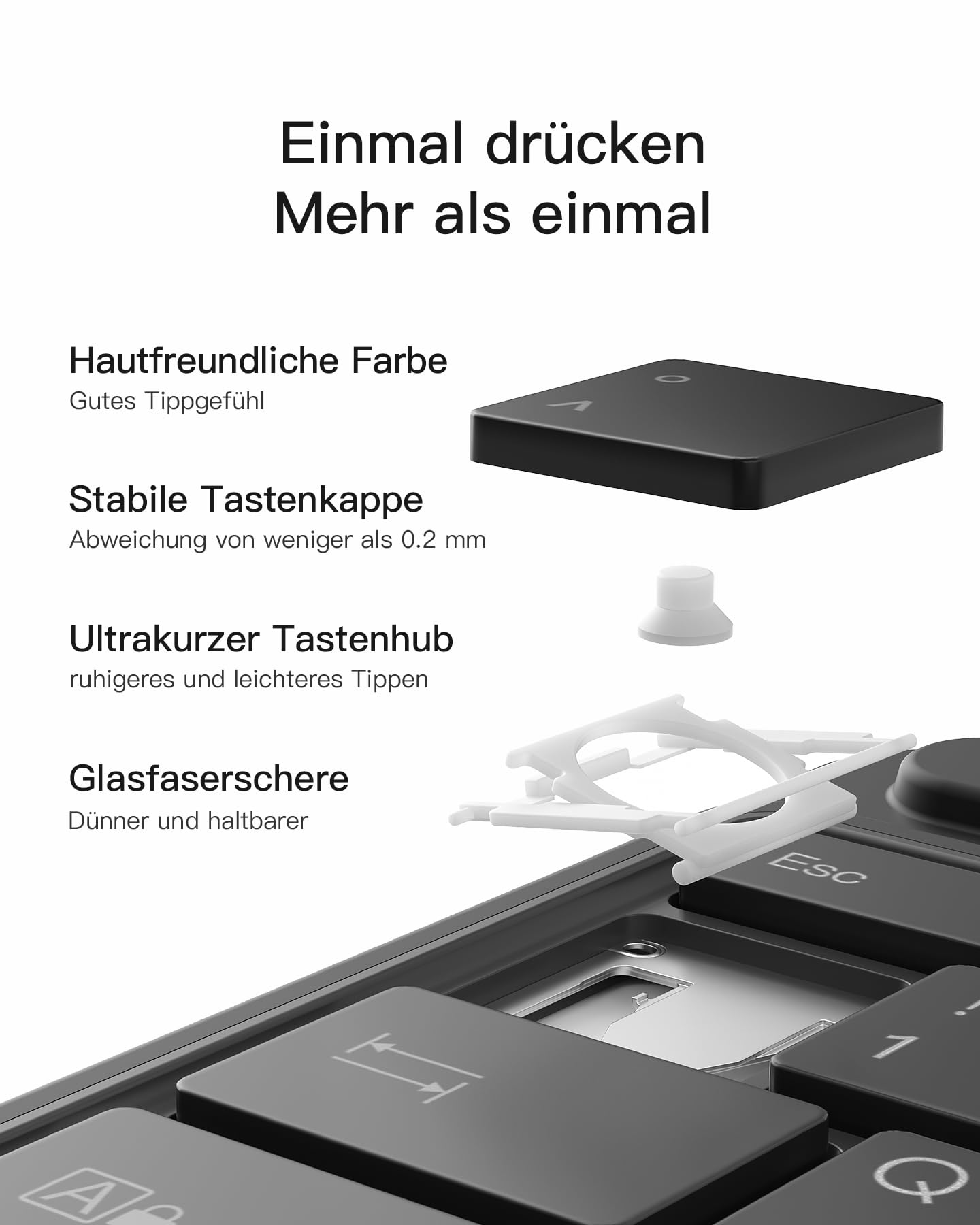 Inateck Surface Pro 9 Tastatur,Kompatibel mit Surface Pro 11/10/9/8/X, KI-Funktion,Surface Tastatur mit Touchpad 7-Farben Hintergrundbeleuchtung und Stifthalter,QWERTZ, KB05114