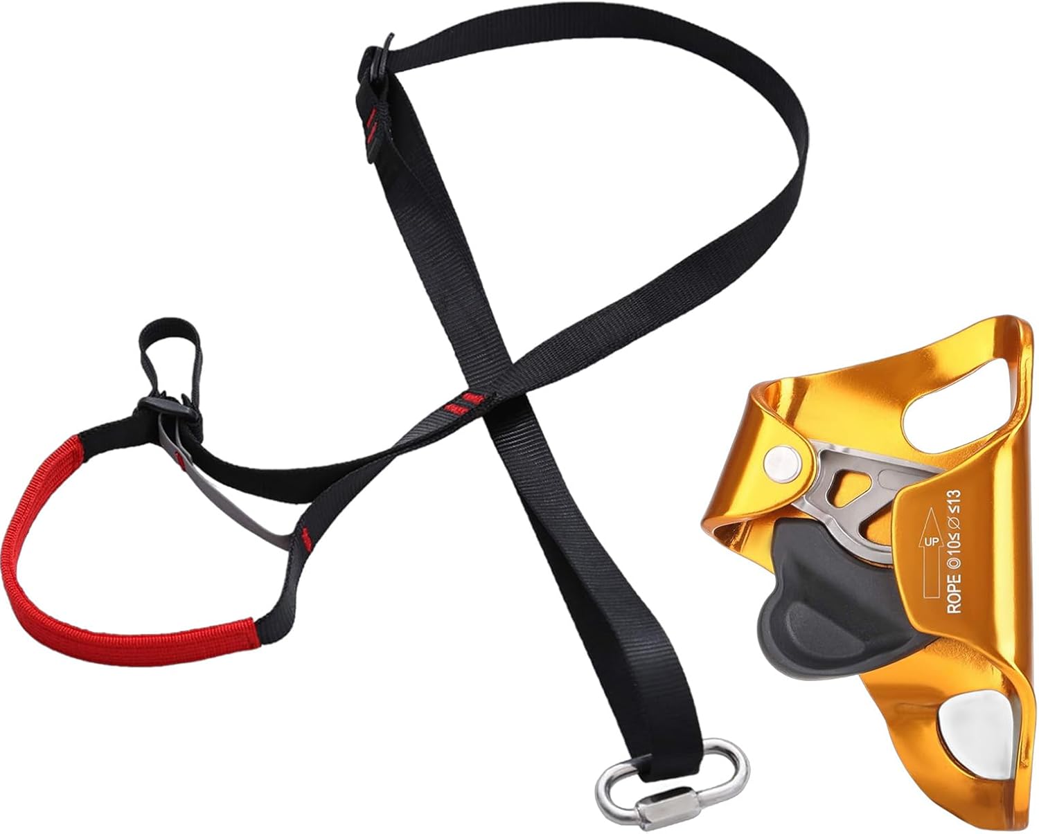 WILDKEN Adjustable Climbing Ascender Sling Foot Loop Ascender Webbing Sling for Outdoor Mountaineering, Rock Climbing Chest Ascender Climbing Mountaineering Tree Arborist Climbing Rappelling Equip