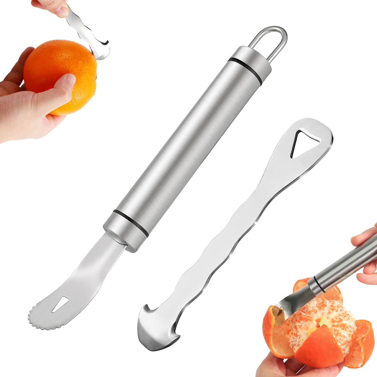 Set Of 6 Orange & Citrus Peelers - Handy Plastic Kitchen Gadget For Peeling Lemons, Oranges, Limes