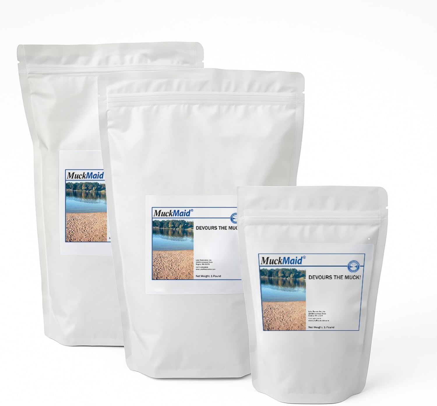 MuckMaid Pond Bottom Enhancer - Natural Lake Bottom Conditioner - Safe for Fish, Swimming & Livestock - Made in USA - 30 lb Treats 1.5 Acres