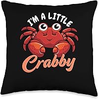 Vista 5 de Bounty Sea Harvest I'm Little Seafood Crabby Crab - Almohada de cangrejo, 18 x 18 pulgadas, multicolor