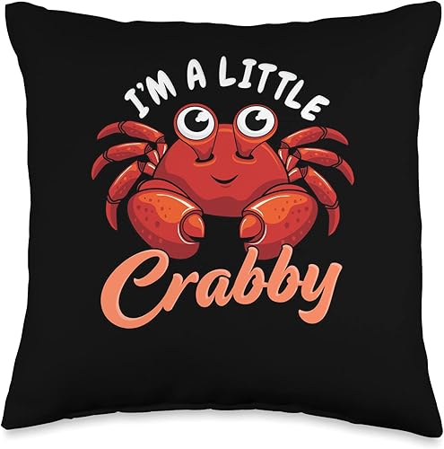 Miniatura 5 de Bounty Sea Harvest I'm Little Seafood Crabby Crab - Almohada de cangrejo, 18 x 18 pulgadas, multicolor
