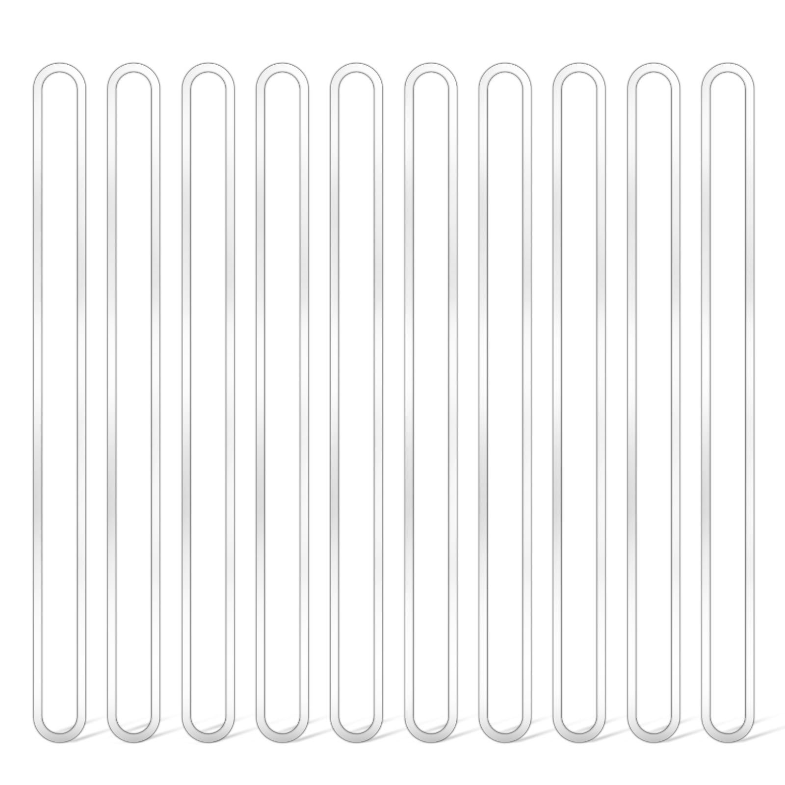 Photo 1 of 10Pcs Luggage Tag Straps Only, Plastic Clear Luggage Tags Bag Tag Loops 5.9 Inch for Name Tags ID Cards Badge Holders Suitcase Label Fastener