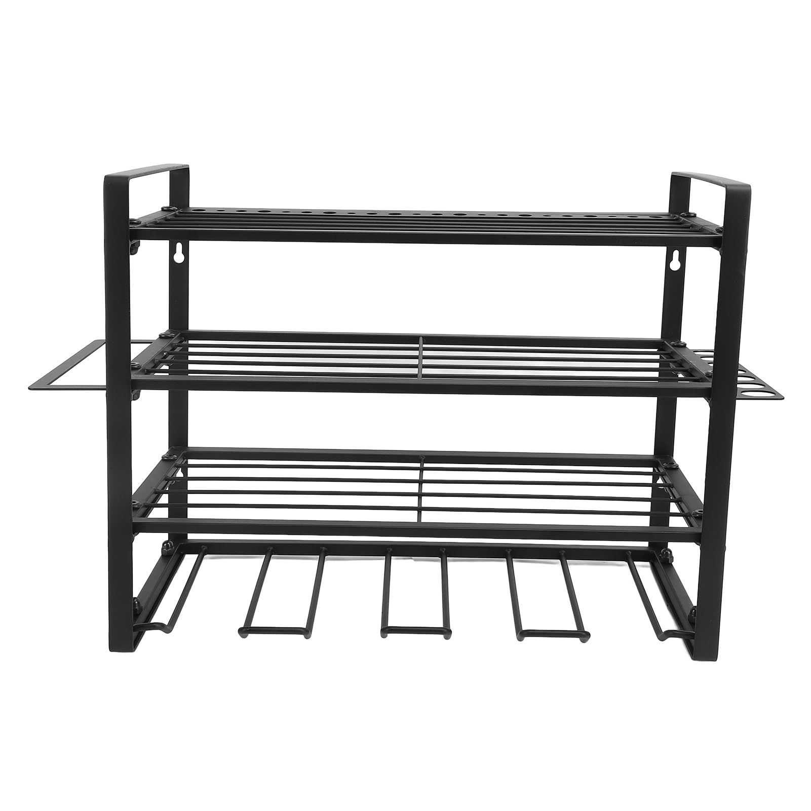 Zerodis Wall Mounted Power Tool Organizer, 4 Layer 4 Drill Metal Garage Heavy Duty Tool Holder Drill Storage Organization Shelf Presents for Father Boyfriends Men