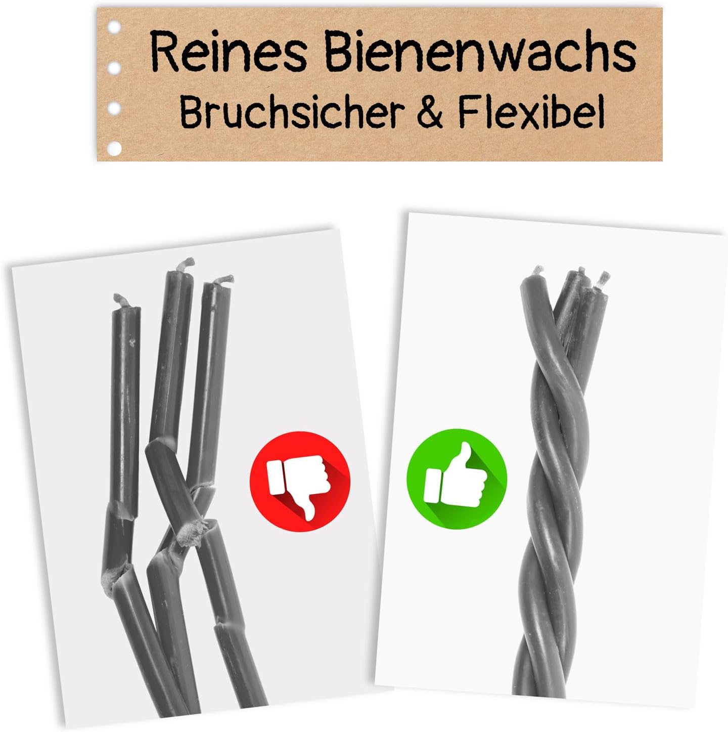 ecclesiastical Beeswax Candles - 50 pcs. I Black Ritual Candles L-6.3 in, Ø-0.2 in I 30 min Burning time in Black I Thin Candles drip- and Smoke-Free