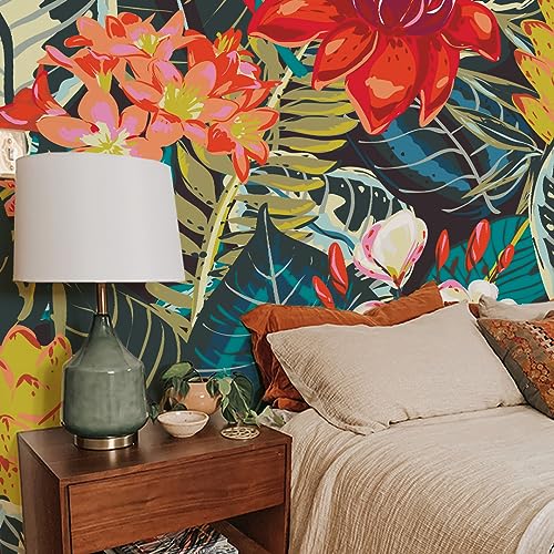 Flortlias Peel and Stick Floral Wall Mural Tropical Wallpaper for