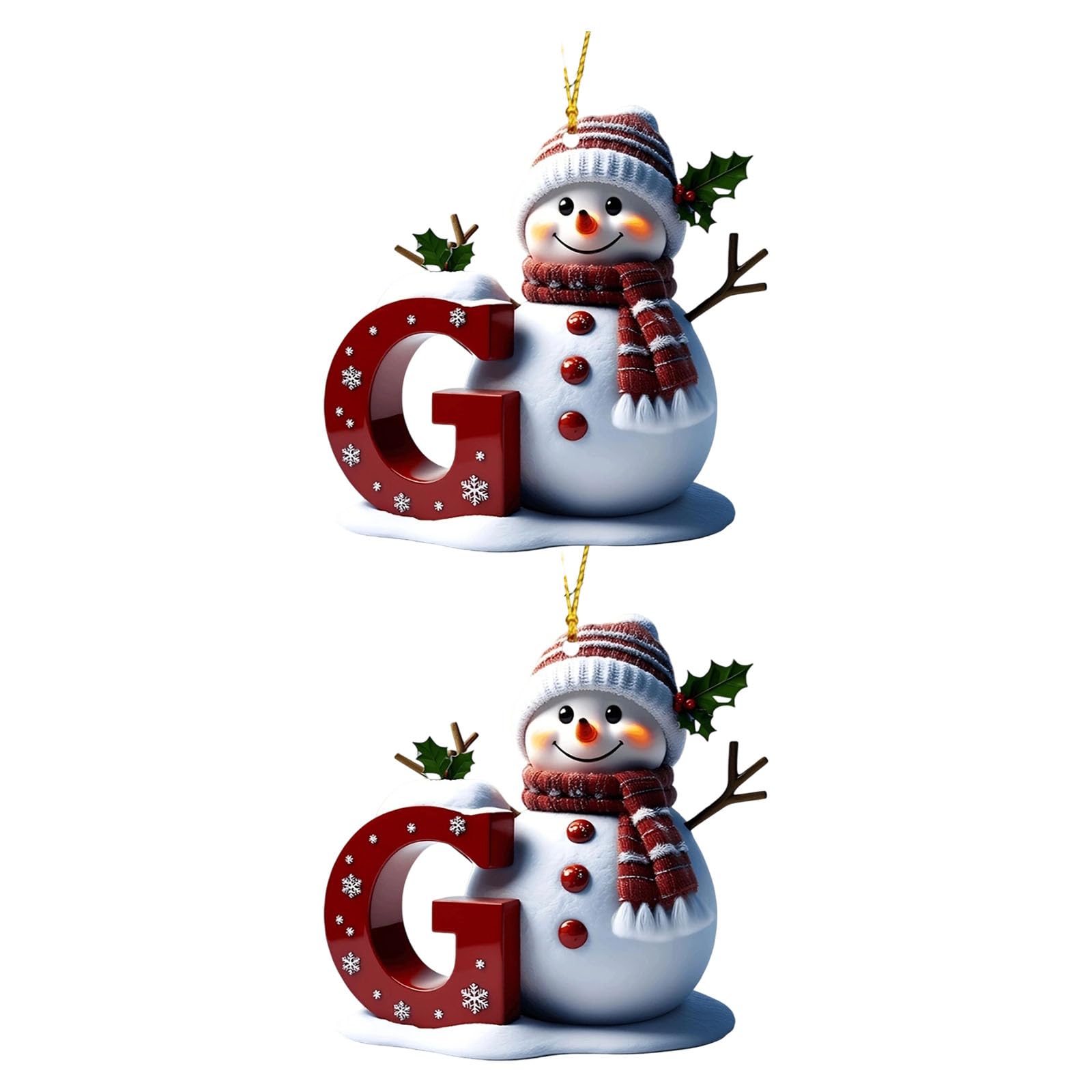 Tsophreniq Shatterproof Acrylic Snowman Letter Christmas Ornament for Tree Door Decor Safe Ornaments