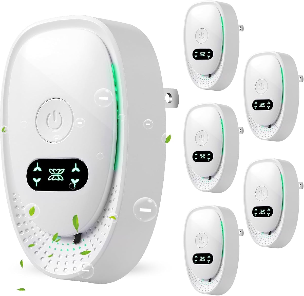 6 Pack Plug-In Air Purifier & Negative Ionizer, Home & Office Air Freshener, Odor Eliminator for Pets, Smoke, Kitchen, Plug & Play, Quiet Operation (6 Units)