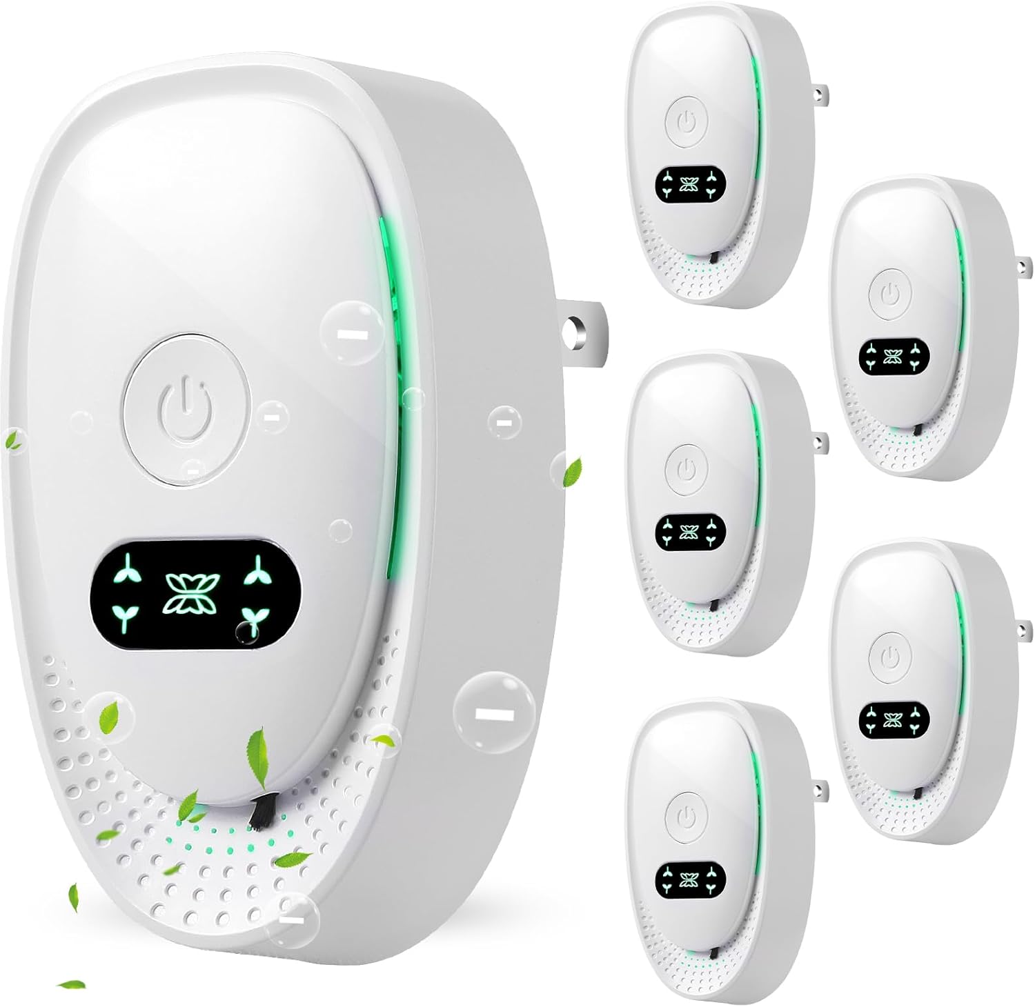 6 Pack Plug-In Air Purifier & Negative Ionizer, Home & Office Air Freshener, Odor Eliminator for Pets, Smoke, Kitchen, Plug & Play, Quiet Operation (6 Units)