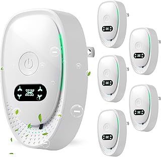6 Pack Plug-In Air Purifier & Negative Ionizer, Home & Office Air Freshener, Odor Eliminator for Pets, Smoke, Kitchen, Plug & Play, Quiet Operation (6 Units)