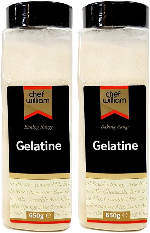 Gelatine 2 x 650g Powdered - Chef William - Large Tub - High Bloom