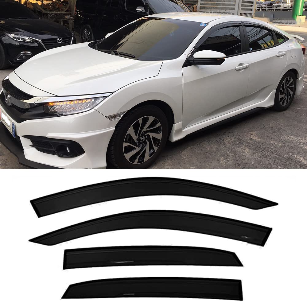 Kucaruce Side Window Wind Deflector,4pc Outside TapOn Rain Guards fit