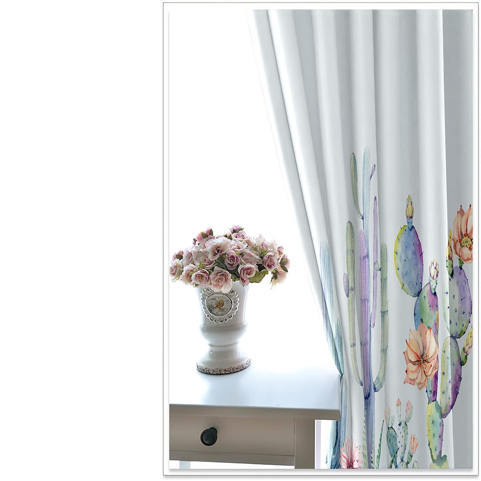 AMDXD Cortina infantil blanca, cortinas opacas, actus - Cortina de poliéster 264 x 115 cm