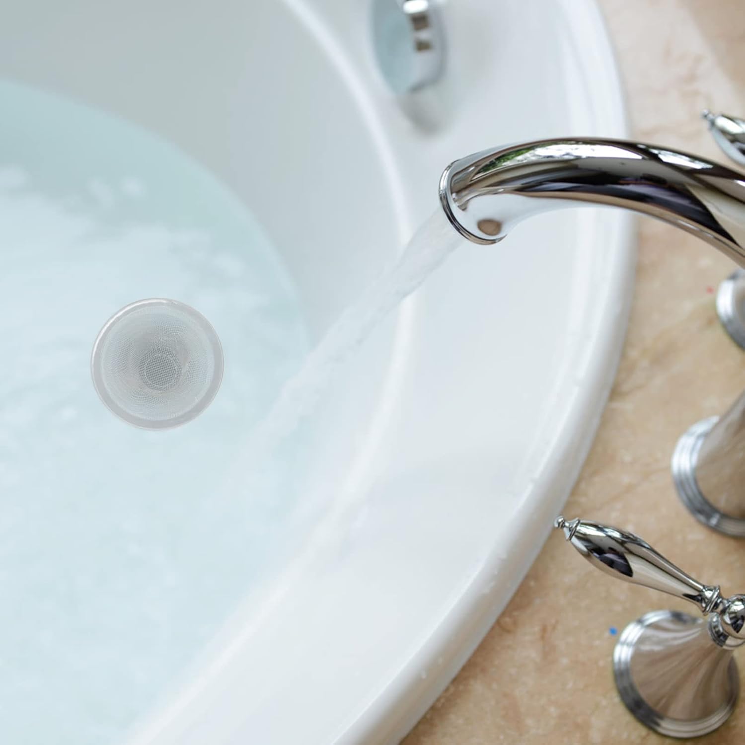 NUOBESTY 20pcs Stainless Steel Hair Catcher for Bathtub Drain Narrow Edge Filter Easy Installation Bathroom Accessory Prevents Hair Clogs Showers and Tubs