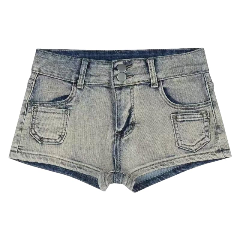 Short jeans femme été chic coréen en denim bleu rétro haut de gamme