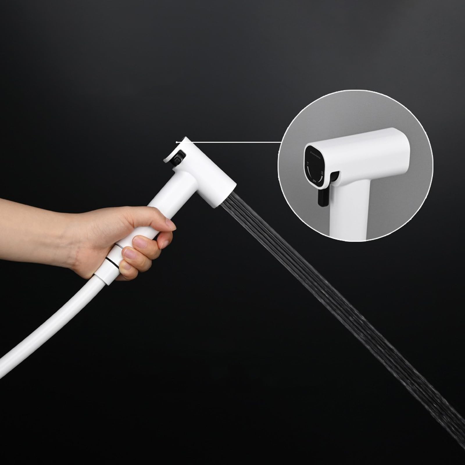Grifo Bidet para Wc Empotrado Ducha Higienica para Wc Agua Fria Y Caliente Modo Dual,Blanco