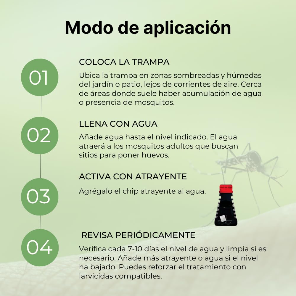 Remi Hogar Trampa Mosquitos Ecológica con 9 Chips de Recambio | Atrapa Mosquitos sin Insecticida | Reutilizable | Ideal para Hogar, Jardín, Terrazas y Campings
