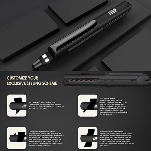 Miniatura 7 de Cepillo alisador térmico 3 en 1, plancha plana para un estilo suave y antiencrespamiento | Crimpadora de cabello y cepillo alisador eléctrico