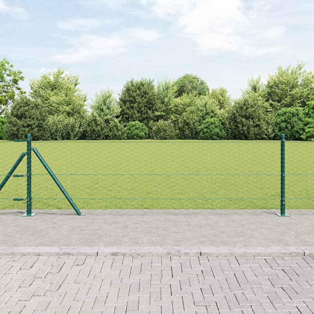 Genérico Poste de Valla Verde 25 x 0,6 m (Malla de 36 mm) Acero y PVC,Bricolaje,Vallas de jardín,Paneles de vallas-3353510