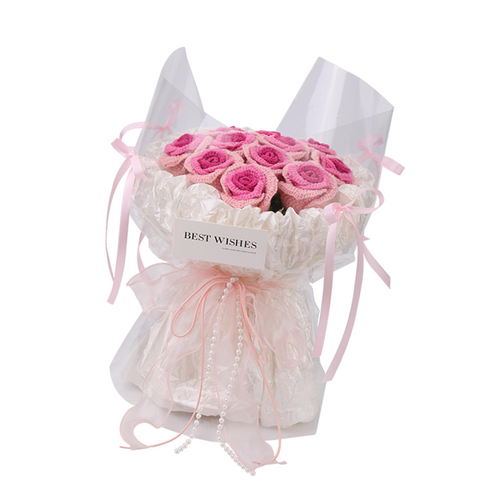 Jazuaiao Crochet Flower Bouquet Set Knitting Supplies with Step-by-Step Video Tutorial Instruction for Beginner Adult Wedding Decoration Crochet Supplies