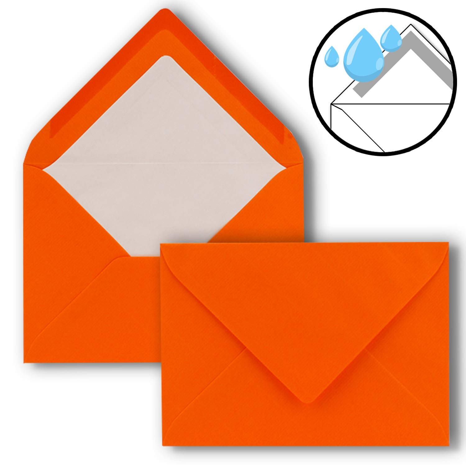 Lot de 75 enveloppes à lettres doublées - Format B6 - Orange - 12 x 17 cm - Fermeture par collage humide NEUSER PAPIER