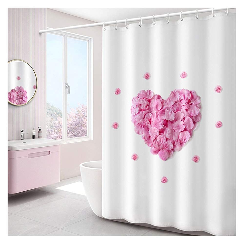 Rideau de douche imperméable en tissu résistant à la moisissure avec ourlet lesté