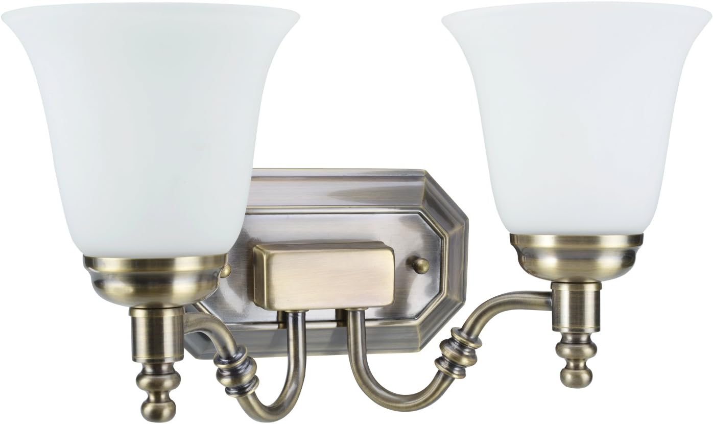 Uр Tо 50% оƒƒ Aspen Creative 62021-3, Two-Light Metal Bathroom Vanity Wall Light Fixture, 6 Wide, Transitional Design in Antique Brass with Frosted Glass Shade 🛒 Flаѕh Sаlе Aspen Creative 62021-3, Two-Light Metal Bathroom Vanity Wall Light Fixture, 6 Wide, Transitional Design in Antique Brass with Frosted Glass Shade