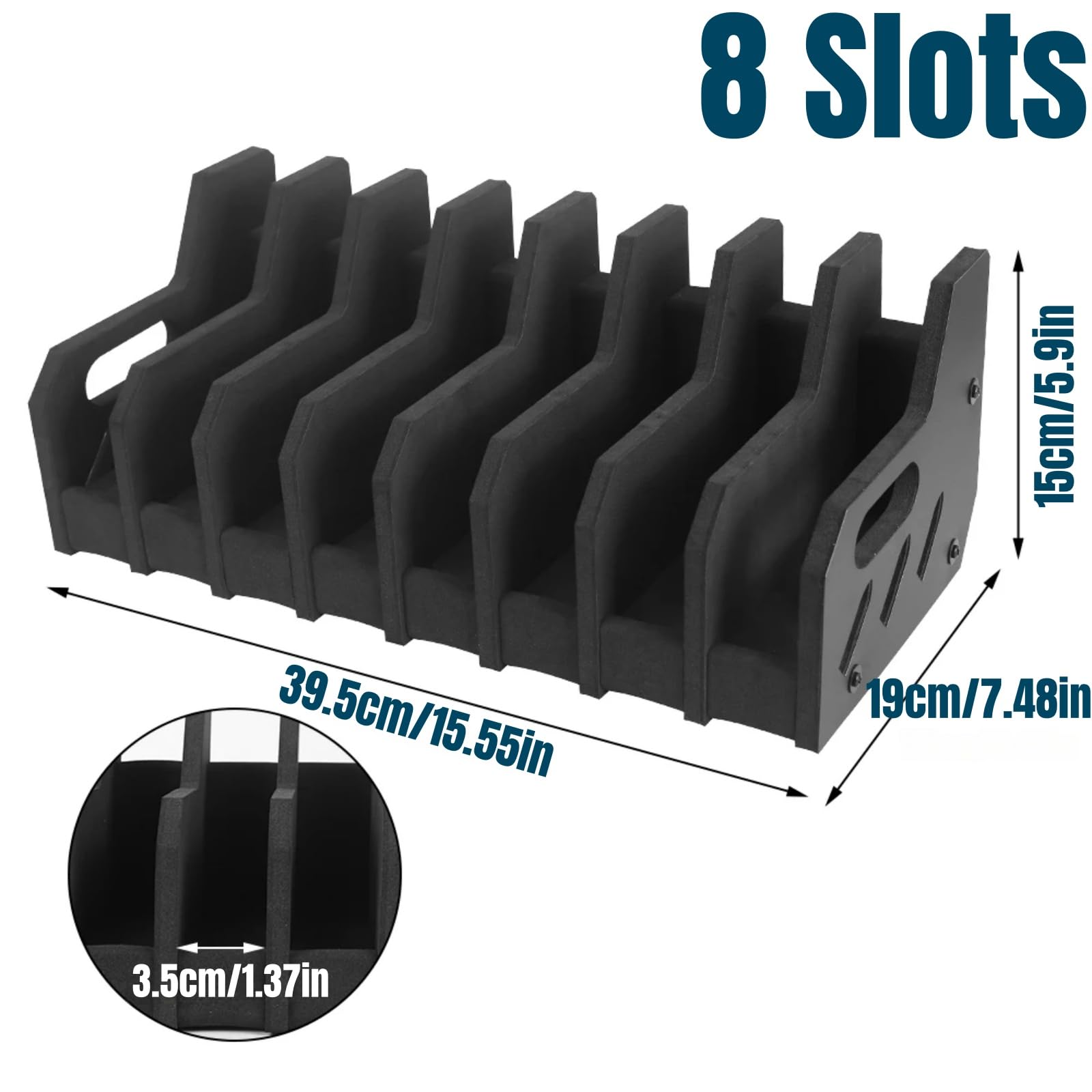 Supporto per pistola da 4/6/8 slot | Supporto porta pistola in schiuma per cassaforte e armadietto | Espositore per pistola antigraffio (8Slot)