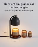 SwitchBot Lampe Chauffe Bougie Intelligente avec Minuterie et Variateur, Candle Warmer Lamp Compatible Matter pour Apple Home & Alexa, Lampe Bougie électrique pour Parfumées Maison, Chambre, Noir - 8