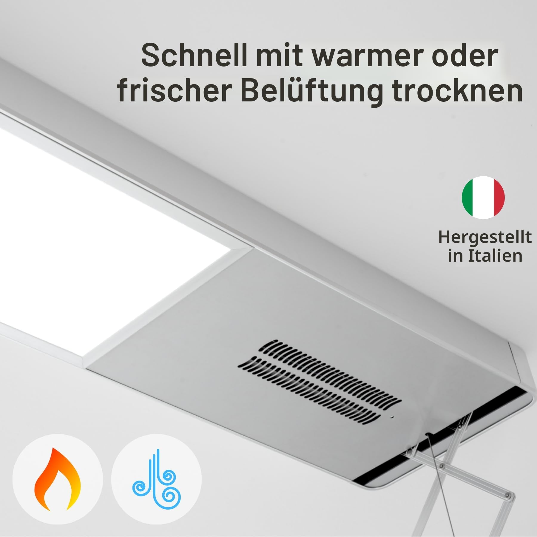 Foxydry Pro Wäscheständer für die Decke, beheizbar, mit Fernbedienung, mit Heißbelüftung, aus Aluminium und Stahl, für Bettwäsche (160 cm)