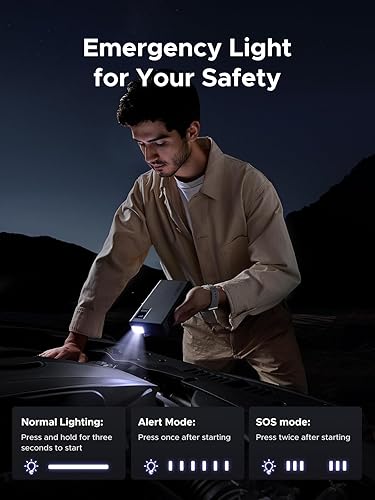 Miniatura 7 de UGREEN Jump Starter Power Pack 1000A - Batería de coche para motores de gasolina de 6.0L y motores diésel de 3.5L, 12000 mAh, banco de energía de