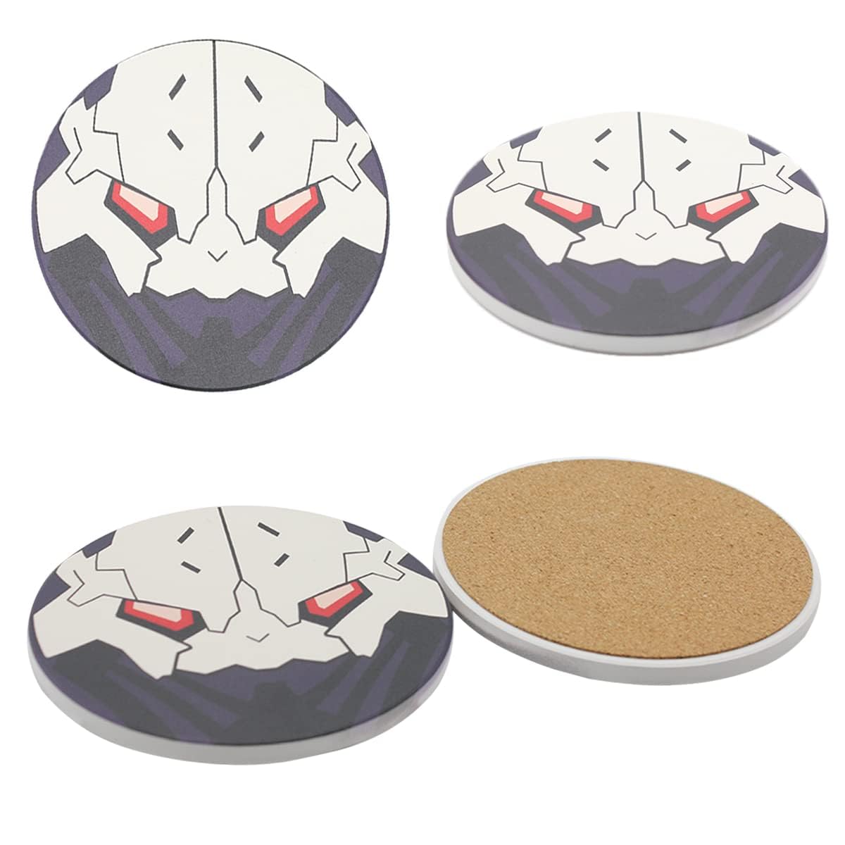 Generic Edgerunners Anime Mug Adam Smasher & Rebecca, Schwarzes Kaffeetassen-Set (Schwarze Keramik-Tasse, Deckel, 0.5 Liter)