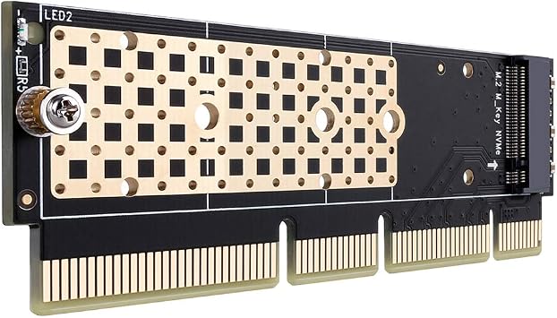 M.2 SSD to PCIE Adapter with Heat Sink | M.2 NVME SSD to PCIE 4.0 X16 Expansion Card with Aluminum Heatsink, Easy Install, Supports 2230/2242/2260/2280