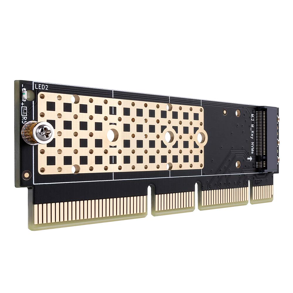 Yateng M.2 SSD a PCIe card, Nvme PCIe AHCI a PCI Express x16 dissipatore di calore, supporto adattatore SSD M.2 Key m 2230,2242,2260,2280 SSD to PCI-E 3.0 X4 compatibile per PC desktop