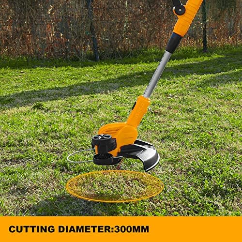 INGCO 20V Lithium-Ion Cordless Grass String Strimmer, Cutting Diameter 30 cm, 45°Rotating Head, Automatic Feed System with Battery and Charger CGTLI203285