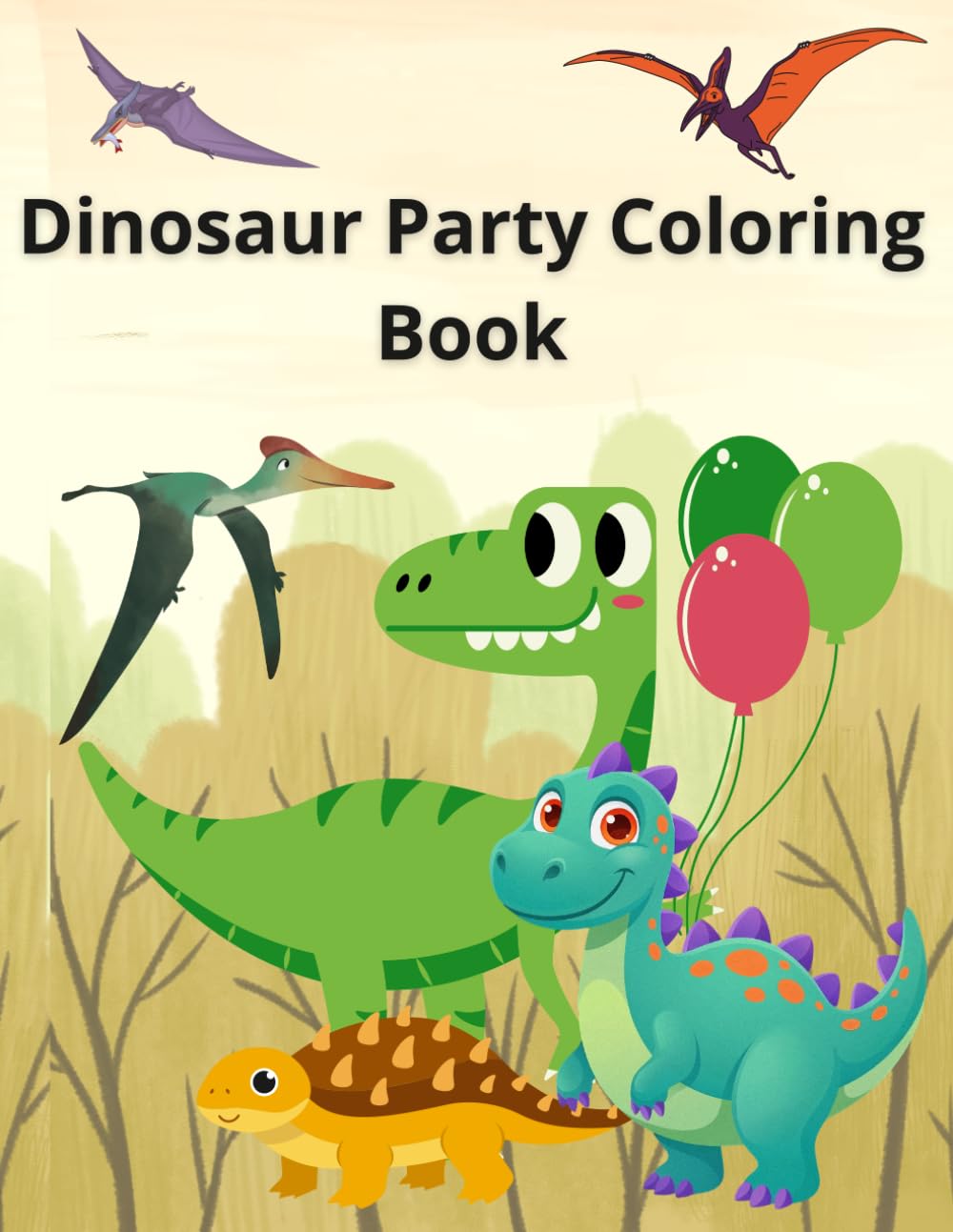 Dinosaur Party Coloring Book: Coloring and Maze Activity Book for Kids, Fun Dinosaur Activity Pages, 50 Pages