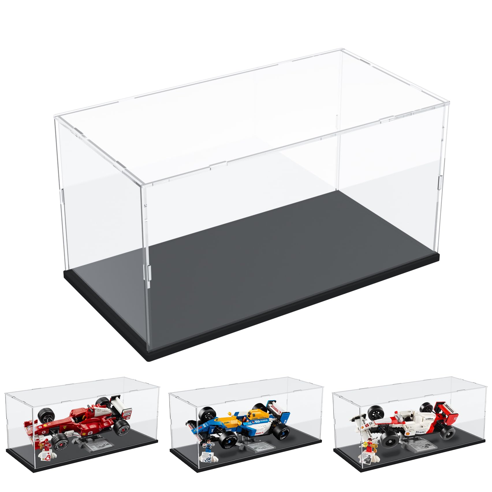 DuvinDD Vitrine en Acrylique pour Lego (40 x 20 x 20 cm, Noir)