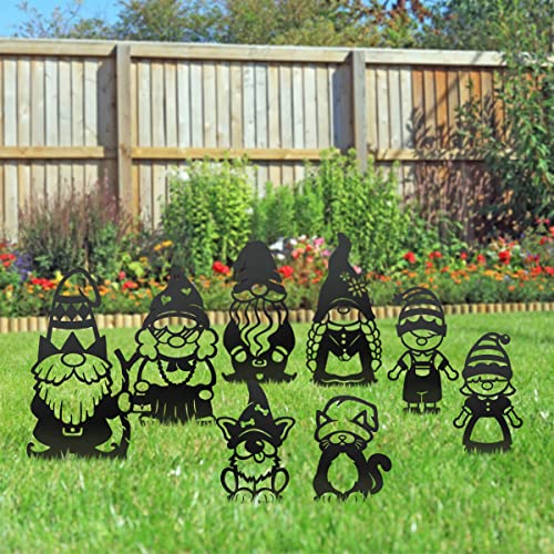 RealSteel - Build Your Gnome Family - Outdoor Garden Stakes - Cute Farmhouse Yard Decor - Metal Plant Stakes - Chose Your Set: Grandma, Grandpa, Mom, Dad, Son, Daughter, Dog and Cat (Teen Girl)
