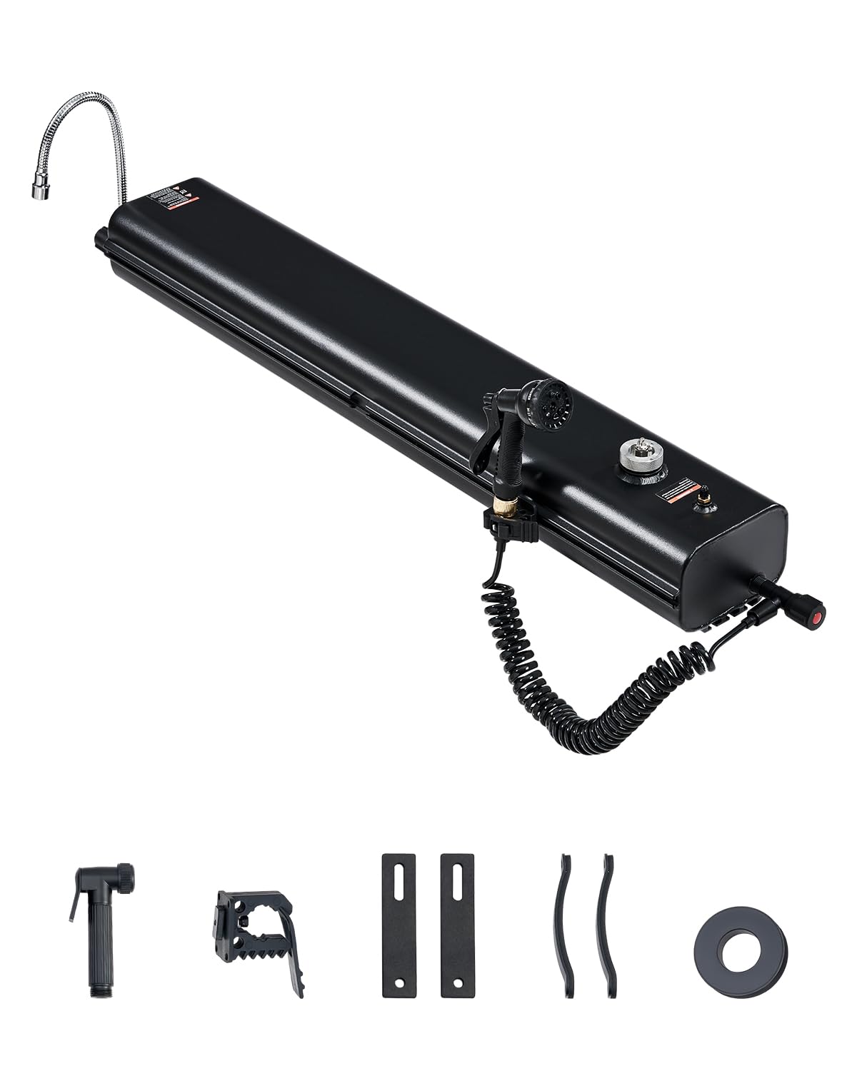 VEVOR Serbatoio dell'Acqua per Portapacchi 17 L, con 2 Pannelli Paraspruzzi e Scanalatura a T, Serbatoio in Alluminio Alta capacità con Porta Pressurizzazione, per Bauli, Roll Bar, Barre Trasversali