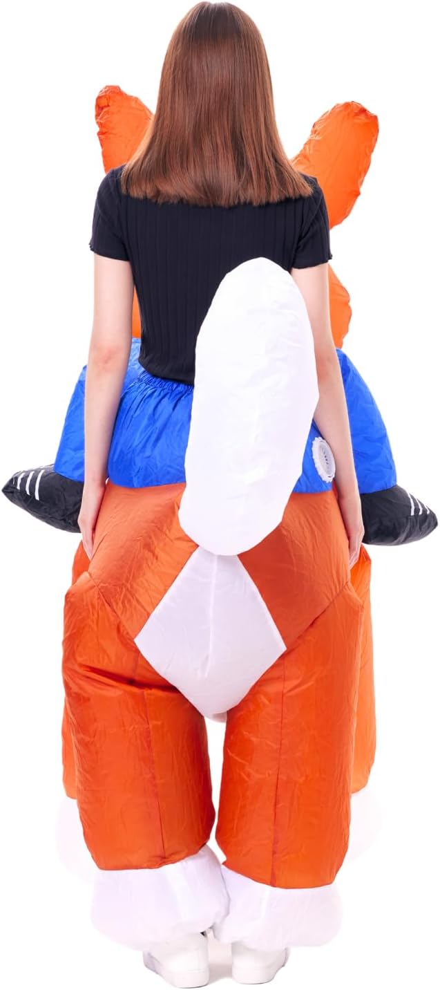 PTS Inflatable Costume Adult, Blow Up Ride On Corgi Dog Costume for Halloween Inflatables Cosplay Party - Image 3