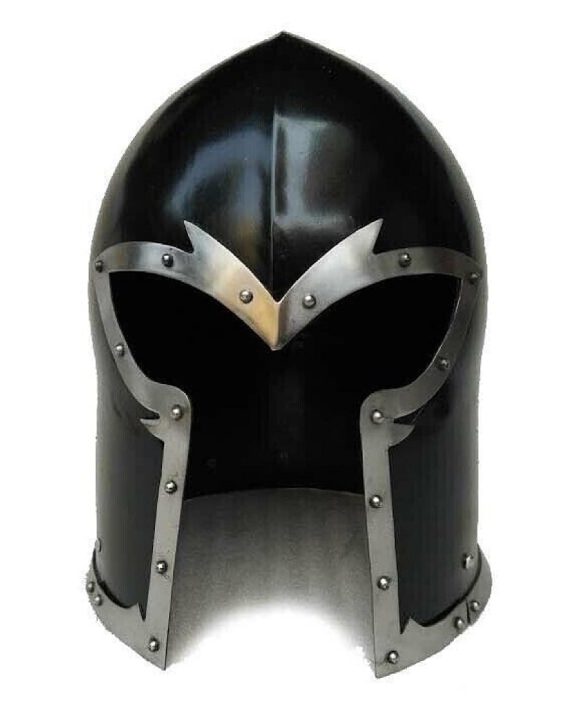 Casque Spartiate Médiéval Avec Plume Noire - Réplique Guerrier Corinthien - Pour LARP, Cosplay, Halloween, Collection